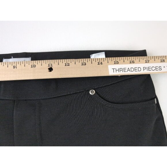 Susan Graver Milano Knit Jean Style Pull On Pants Womens L Petite Black Stretch - Picture 8 of 10